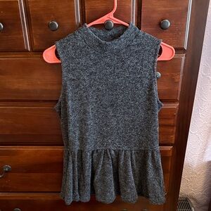 Gray Sleeveless sweater Peplum Top